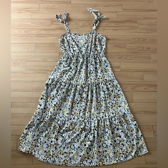 Sanctuary Milkmaid Midi Dress Women's Size Large Daisy Floral Tiered Boho Fairy - Picture 8 of 8